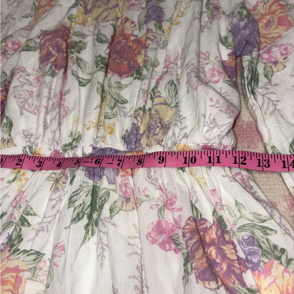 Divided H&M Floral Open Back Long Sleeve Mini Cotton Dress Women’s S - Picture 3 of 14